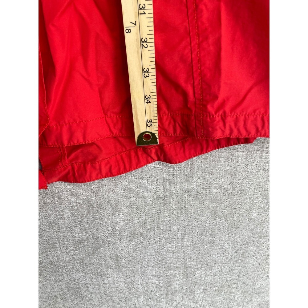 Eileen Fisher Hooded Anorak Parka Jacket M Red Cotton Blend Zip Snap Utility - Picture 11 of 13